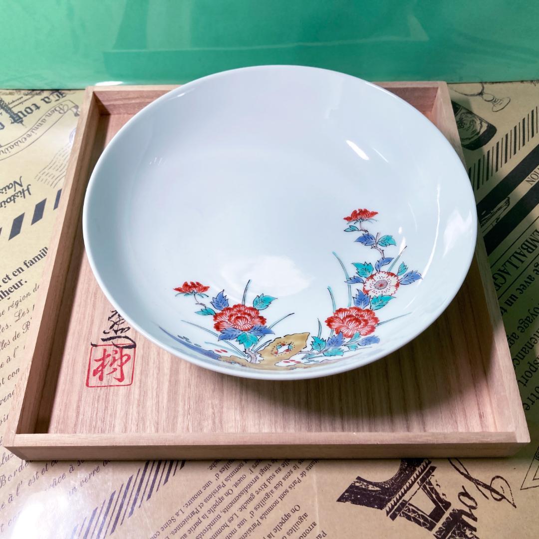 海外ファッションブランド通販サイト【公式】 ほぼ新品】十四代 酒井田 柿右衛門 錦岩牡丹文 鉢 共箱 煎茶道具 工芸品
