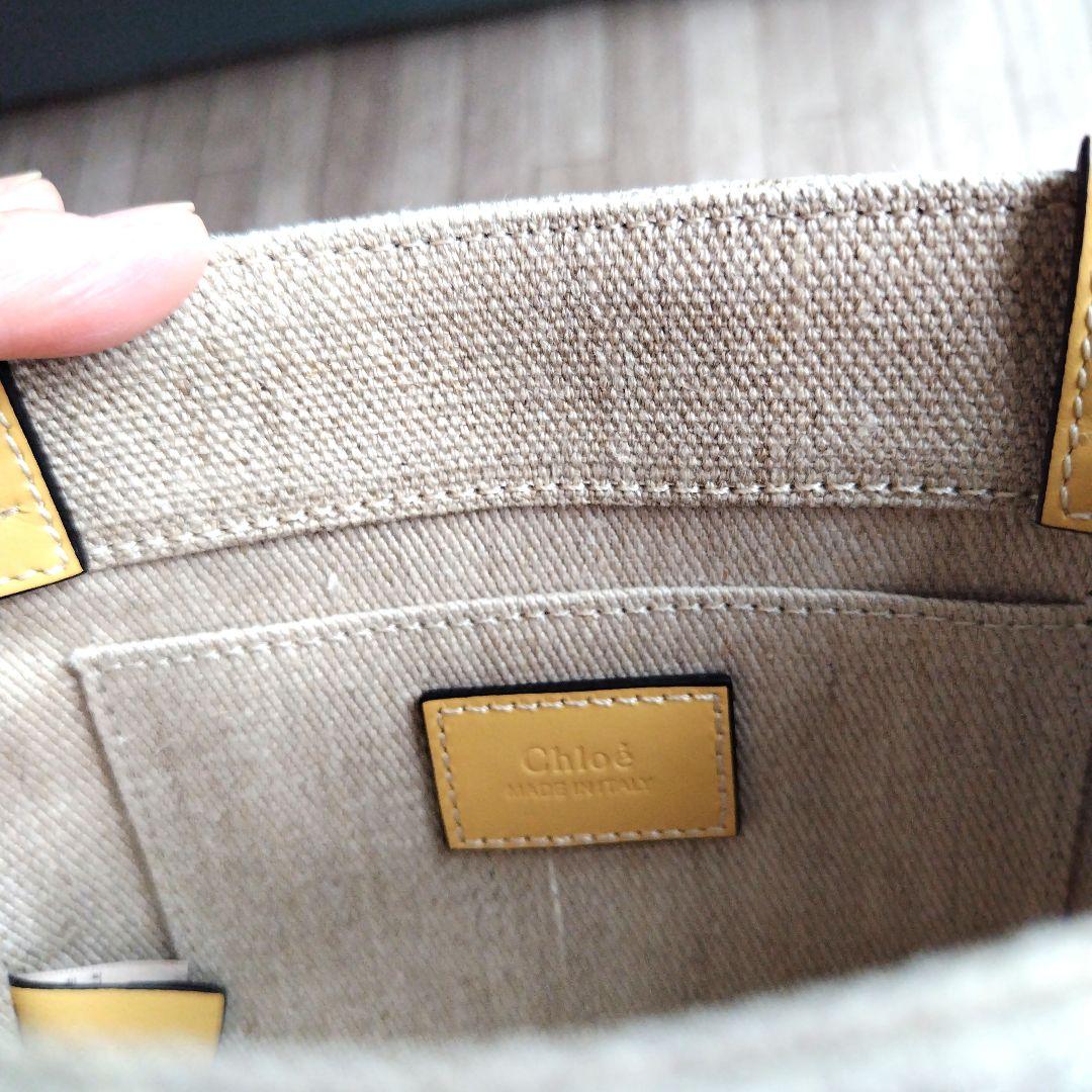 極美品❵Chloe woody ミニトートショルダーホワイトベージュ