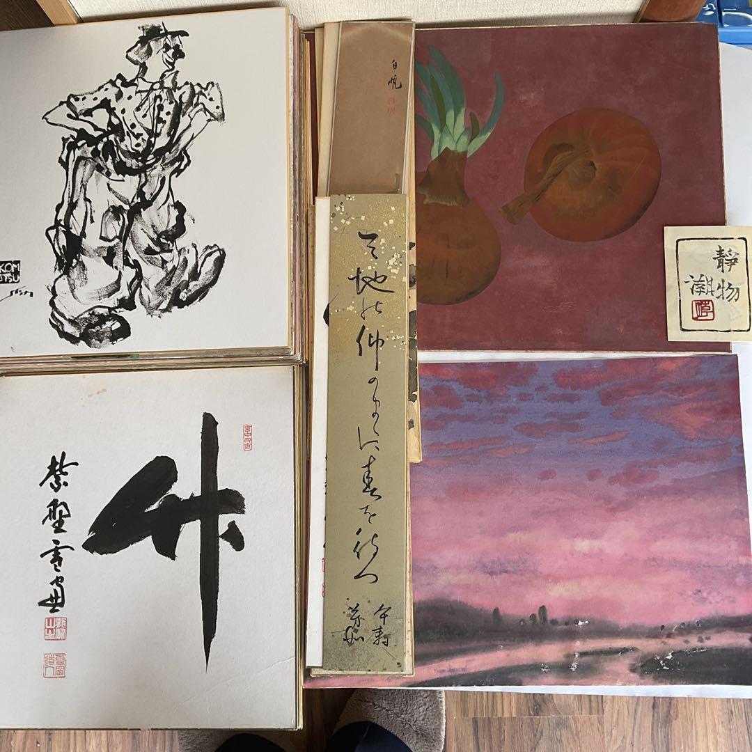 絵画色紙25点、書色紙5点、日本画短冊5点、書短冊3点合計38点