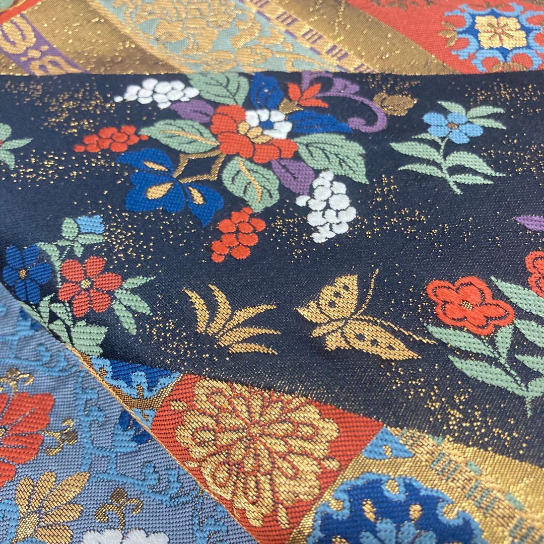袋帯 切れていない作り帯 豪華加工 正絹 帯 AO-1219