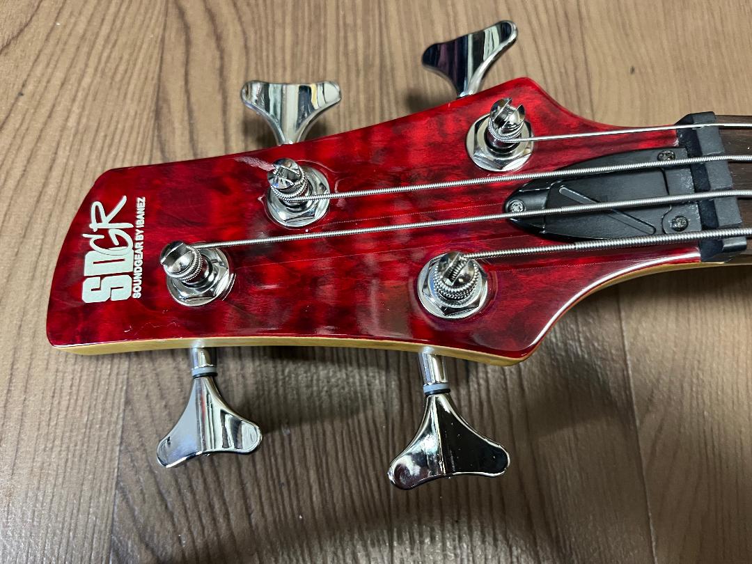 IBANEZ シースルーレッド キルティッドトップ EMGHZ 3バンドEQ