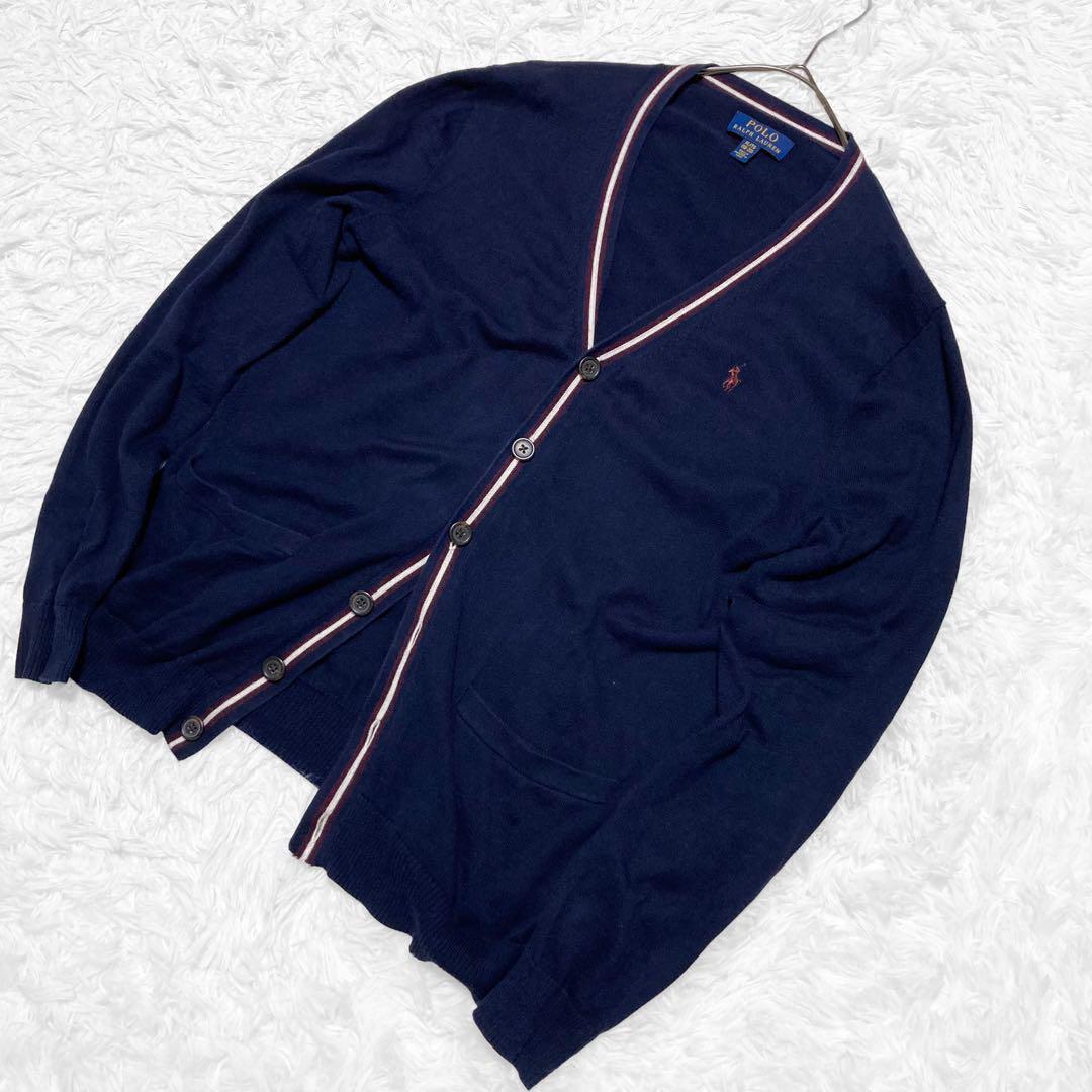 【美品】ポロラルフローレン 麻 リネン カーディガン ポニー刺繍 Mサイズ POLO RALPH LAUREN Polo Ralph Lauren ポロラルフローレン