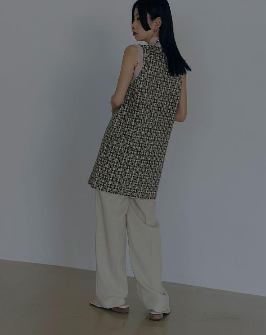 MEDI JACQUARD LONG KNIT TOP トップス