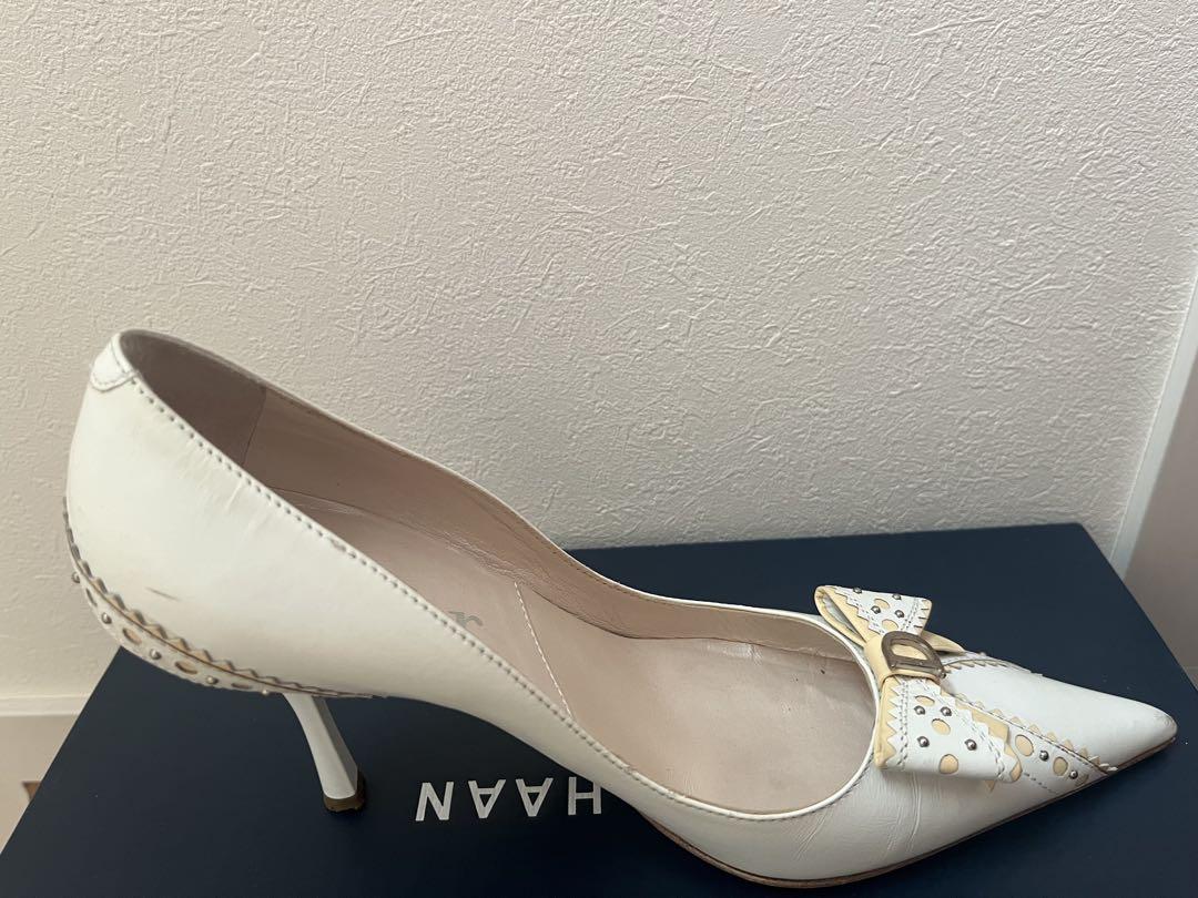 Dior ディオール　パンプス　リボン　白