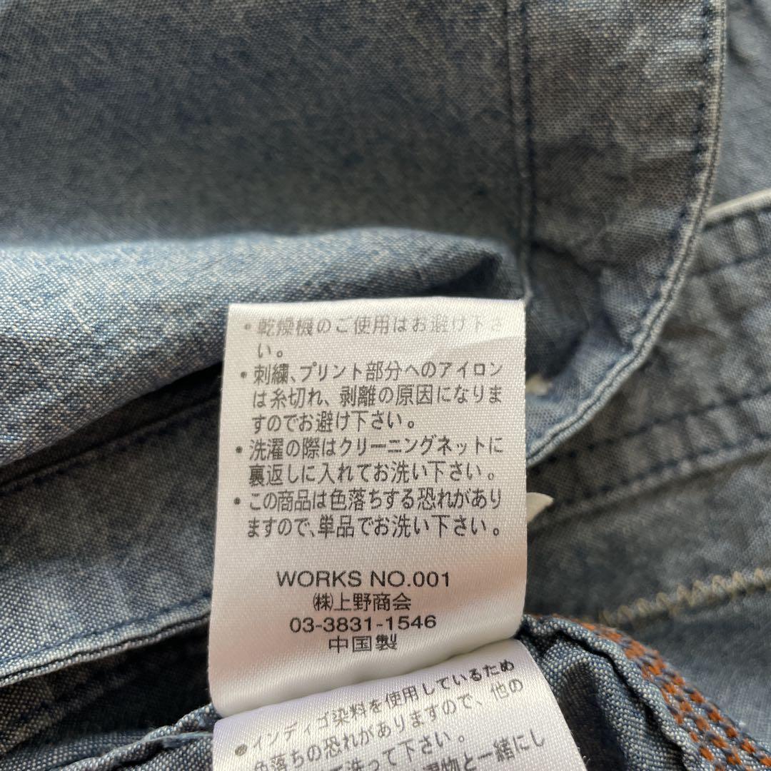 【AVIREX】切替パッチワークデニムシャツダンガリーシャツシャンブレーシャツ