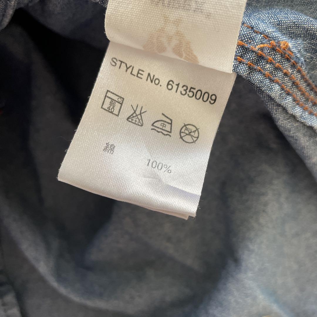 【AVIREX】切替パッチワークデニムシャツダンガリーシャツシャンブレーシャツ
