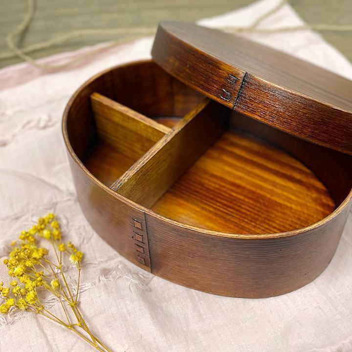 【限定価格】曲げわっぱ 弁当箱 バンド付き 漆塗り 小判型 一段 木製 わっぱ
