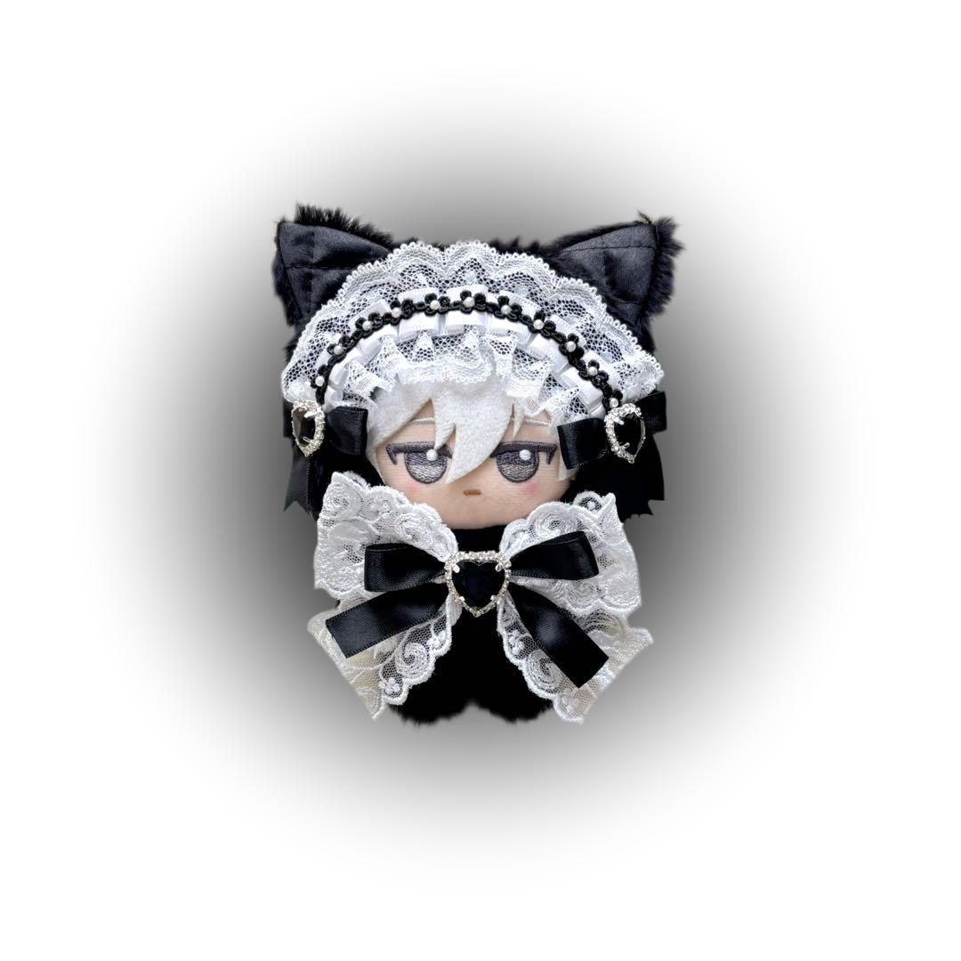 【24時間以内発送】10～12cmぬい服ビーズヘッドドレスねこちゃん　ミント 24時間以内発送10~12cmぬい服ビーズヘッドドレスねこちゃんミントチョコ