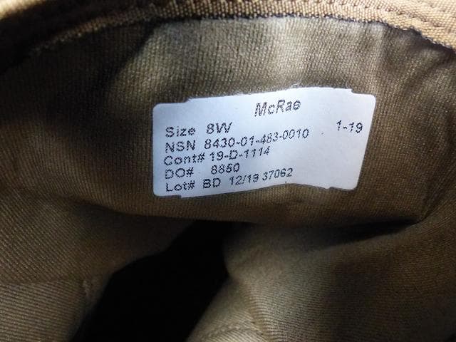 米軍実物 USMC コヨーテコンバットブーツ 8W HW McRae 358 米軍実物 USMC コヨーテコンバットブーツ 8W HW McRae 358