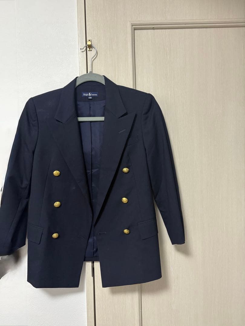 ネイビー ダブルブレスト ブレザー