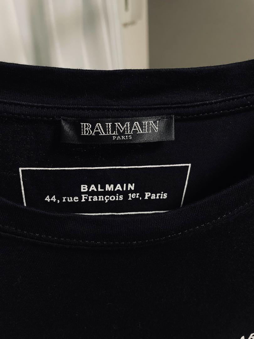 BALMAIN バルマン ロゴ Tシャツ ブラック系 L【中古