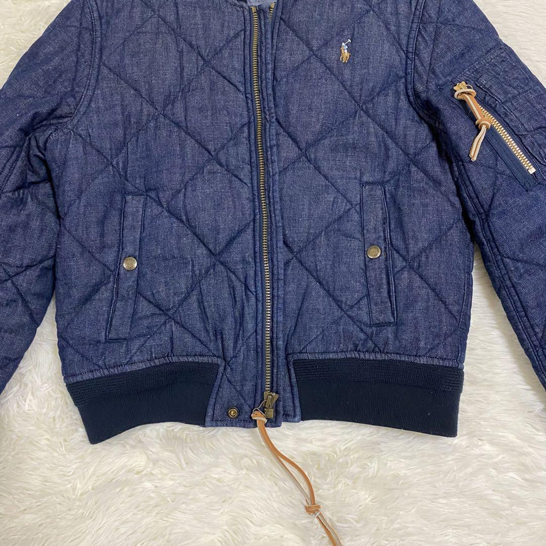 美品 ポロラルフローレン キルテッド デニム ボンバージャケット