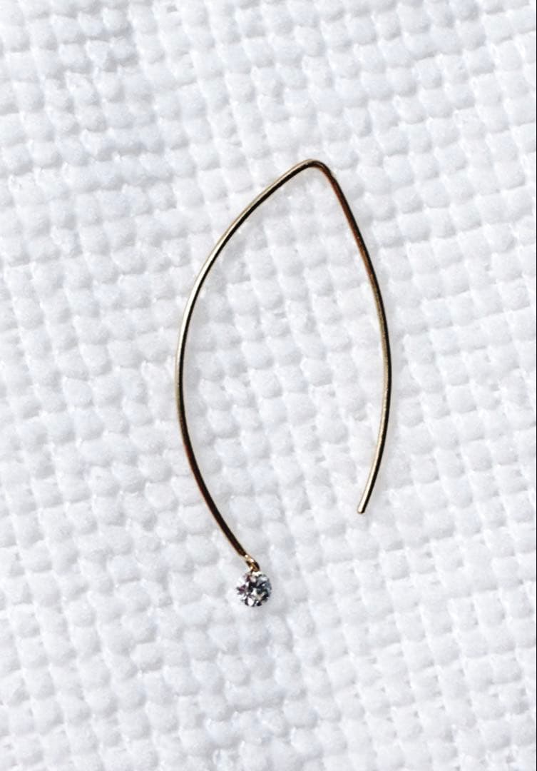 アーカー AHKAH ベアリーフピアス 片耳 K18 ダイヤモンド ゴールド