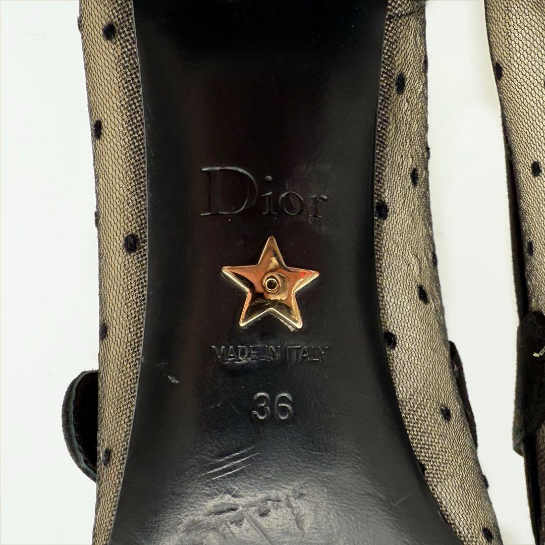 ✟ Dior クリスチャンディオール BABY-D ドット メッシュ 36 23cm