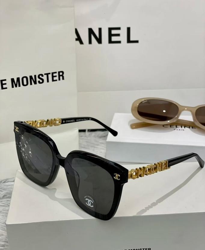 CHANEL ブラック ゴールドロゴ サングラス - メルカリ
