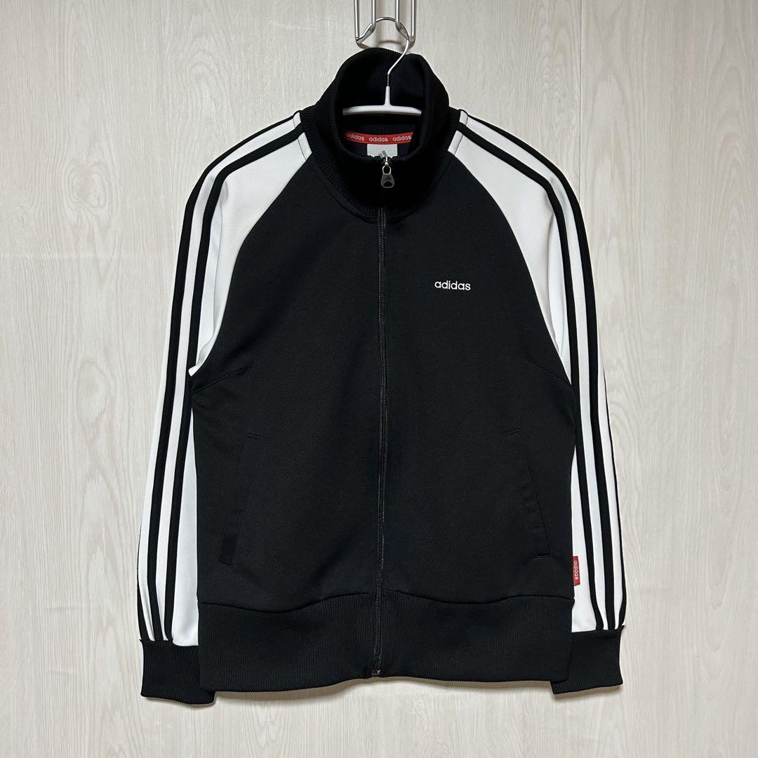 00s adidas ハイネック トラックジャケット ジャージ y2k 黒 M