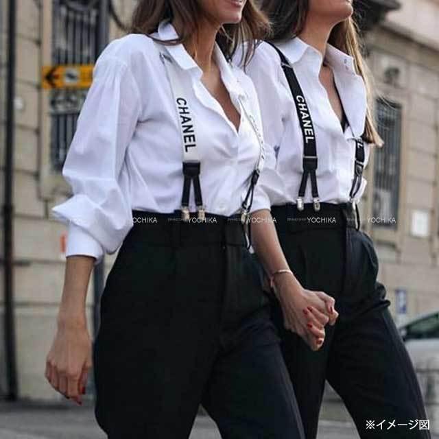 渋谷並木橋店】CHANEL シャネル サスペンダー ヴィンテージ ロゴ