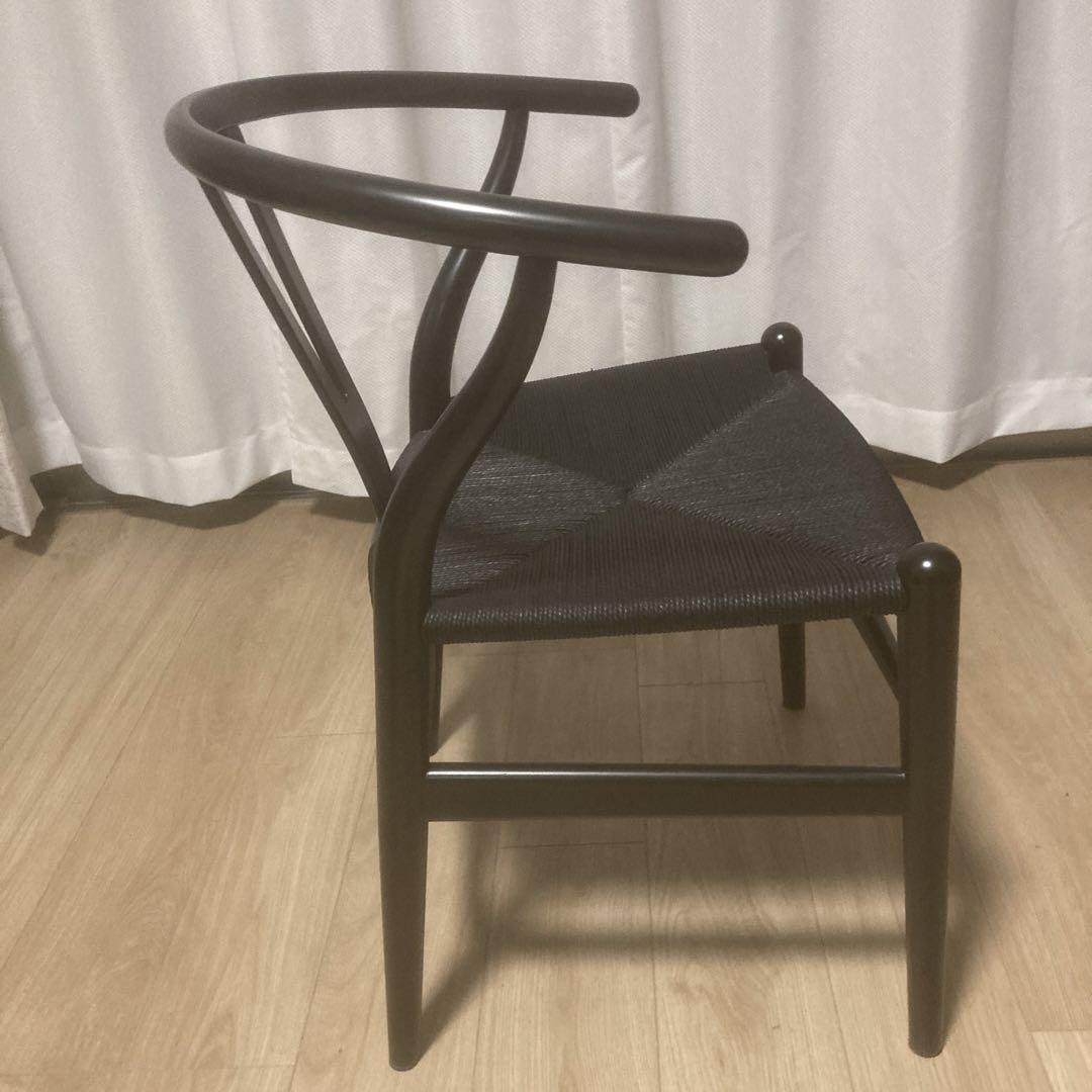 良品！ブラックYチェアCH24　ブラックペッパーコード　座高43センチ