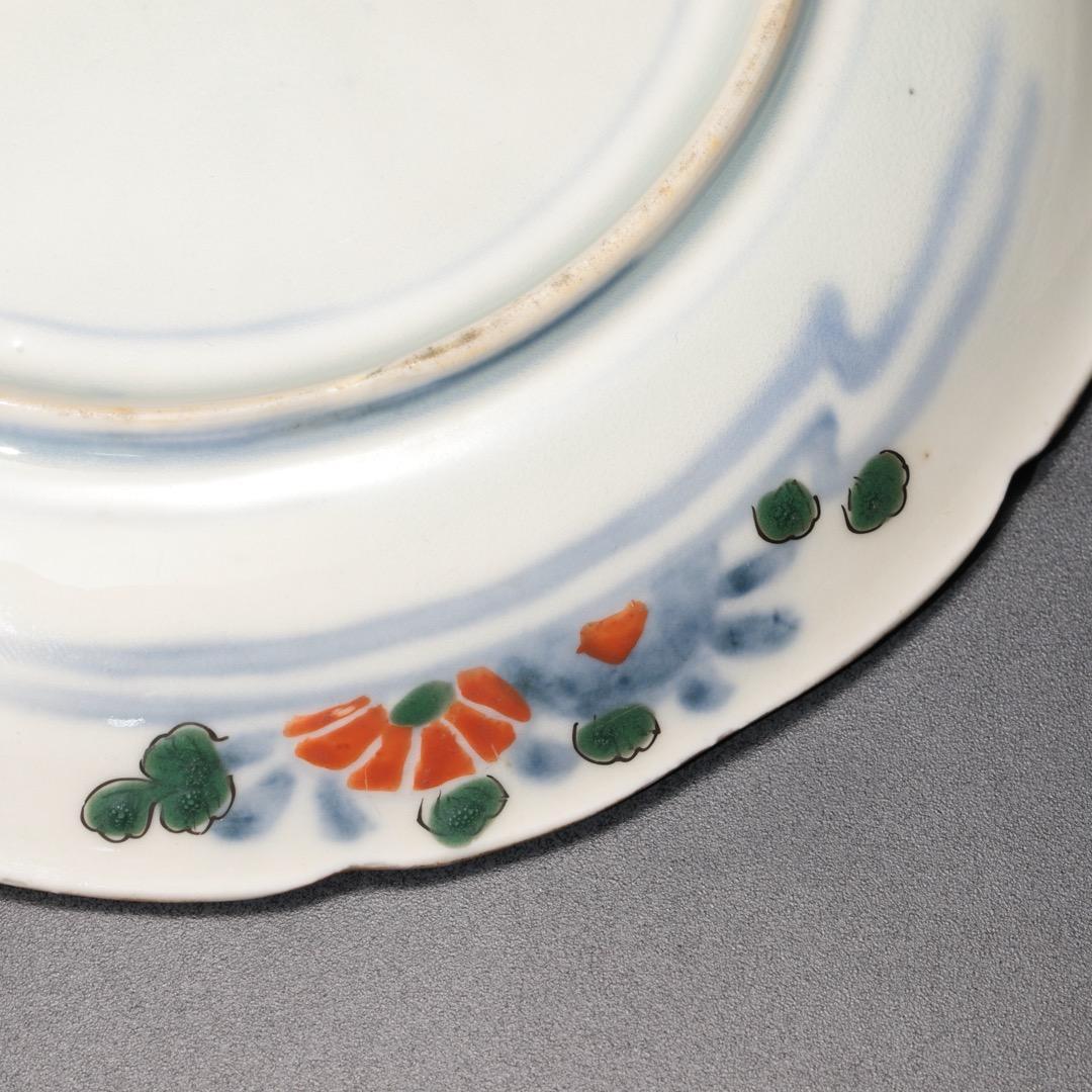 伊万里金彩 紫陽花図皿 Φ17.0㎝ 蝶 6R1175ダC