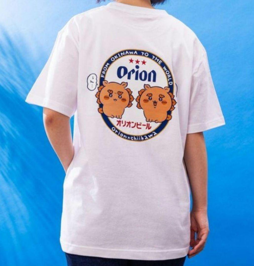 Mサイズ　ちいかわ×オリオンビール　シーサーのおみやげやさん　Tシャツ ホワイト
