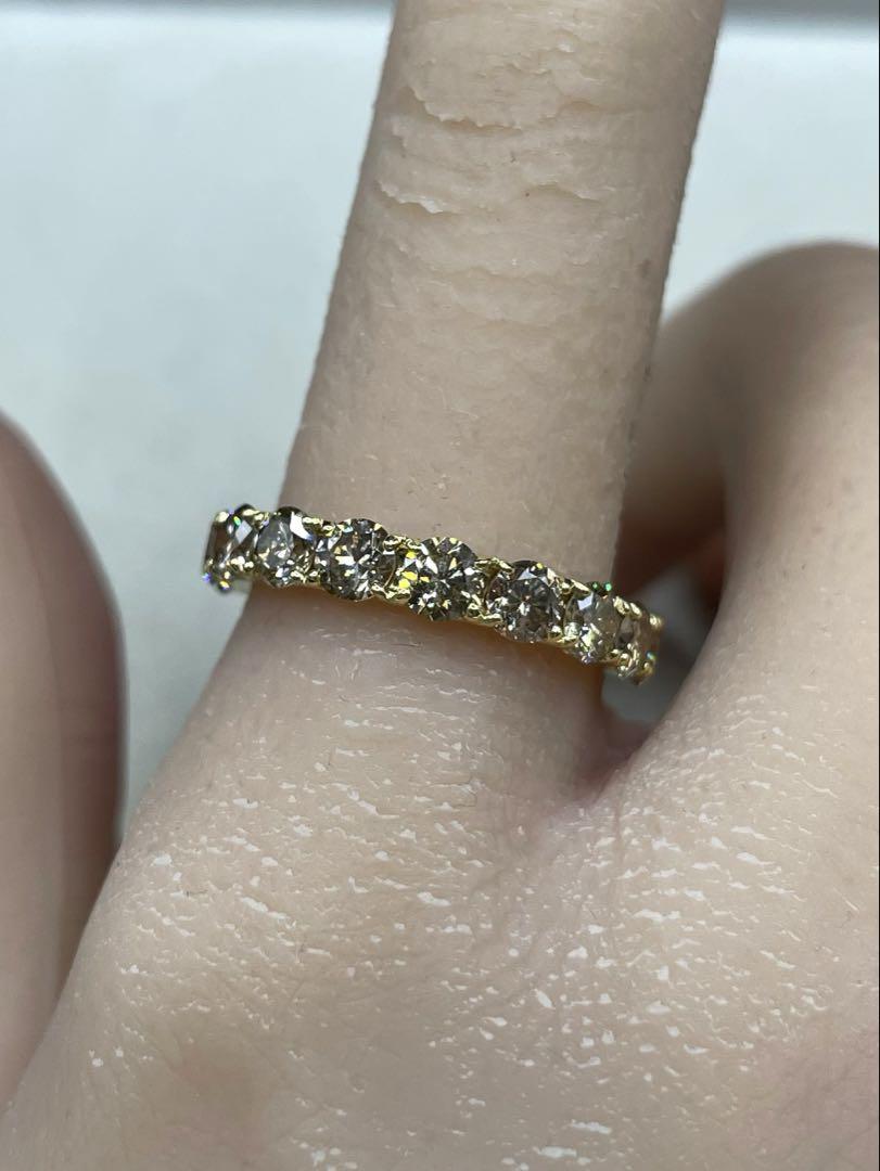最終交渉可JC266★高級 ダイヤモンド2ct K18 エタニティ リング 鑑付