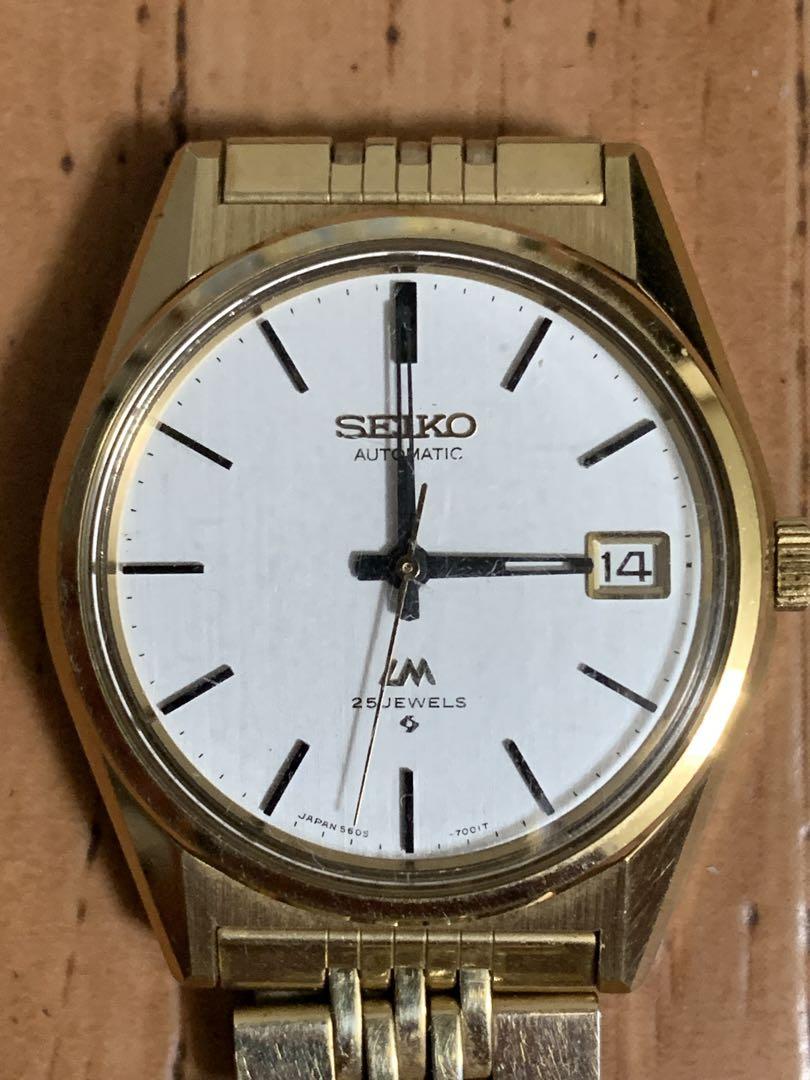 SEIKOロードマチック5605-7020 自動巻き25石GP14金張専用ベルト