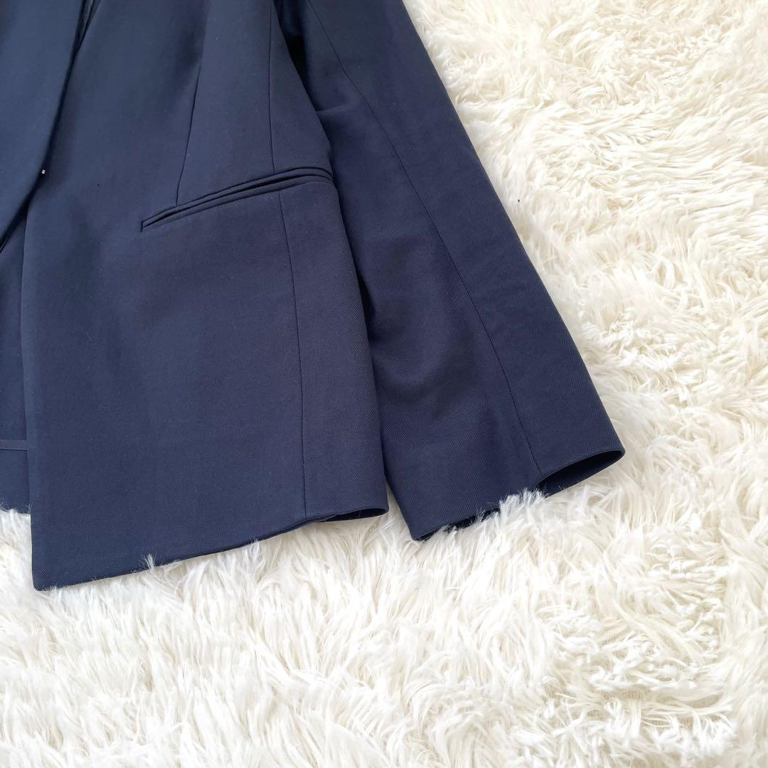 セオリーリュクス✨ノーカラー　ジャケット　ストレッチ　濃紺　M