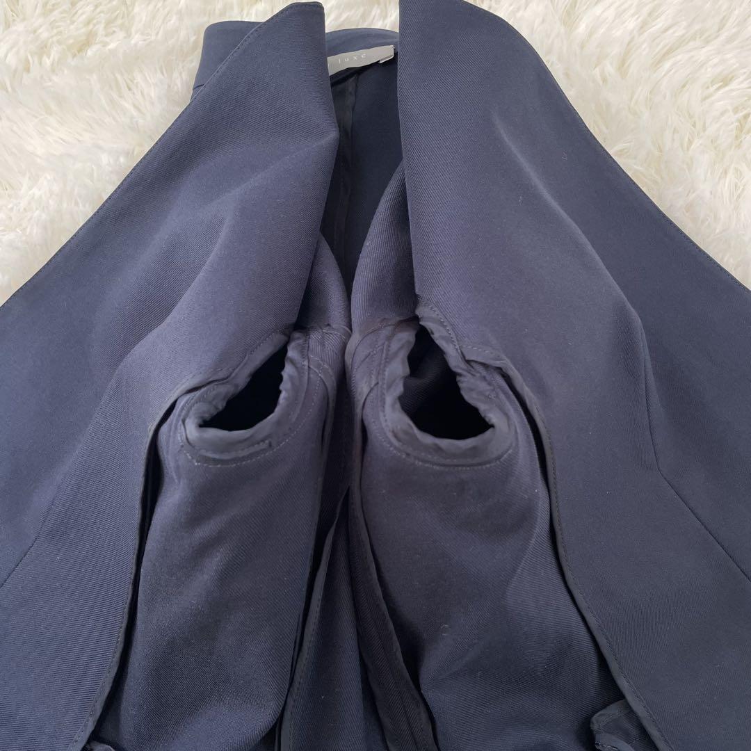 セオリーリュクス✨ノーカラー　ジャケット　ストレッチ　濃紺　M