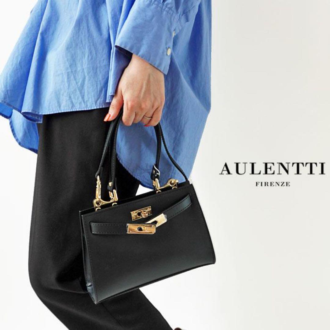 【2025A/W新作★送料無料】 AULENTTI ワンハンドルミニバッグ ブラック バッグ