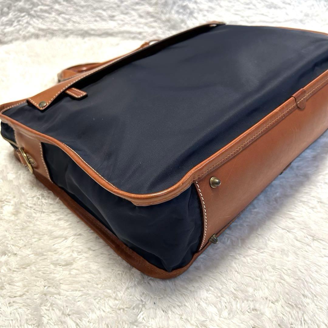 極美品✨フェリージ 1772/1 ハンドバッグ 2way レザー ナイロン 紺