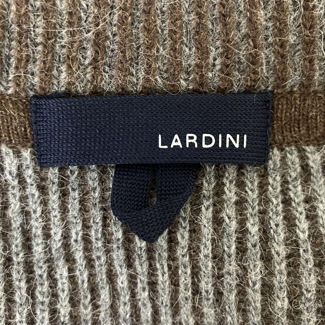 LARDINIラルディーニ・ベビーアルパカ・ライトブラウン×グレーストライプS