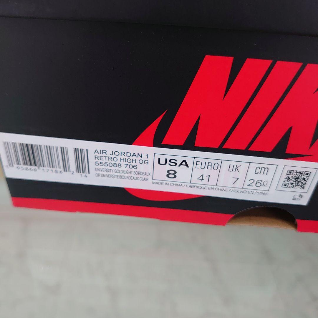 新品未使用品 NIKE ナイキ エアジョーダン1 ハイ OG ブラザーフッド 画像9