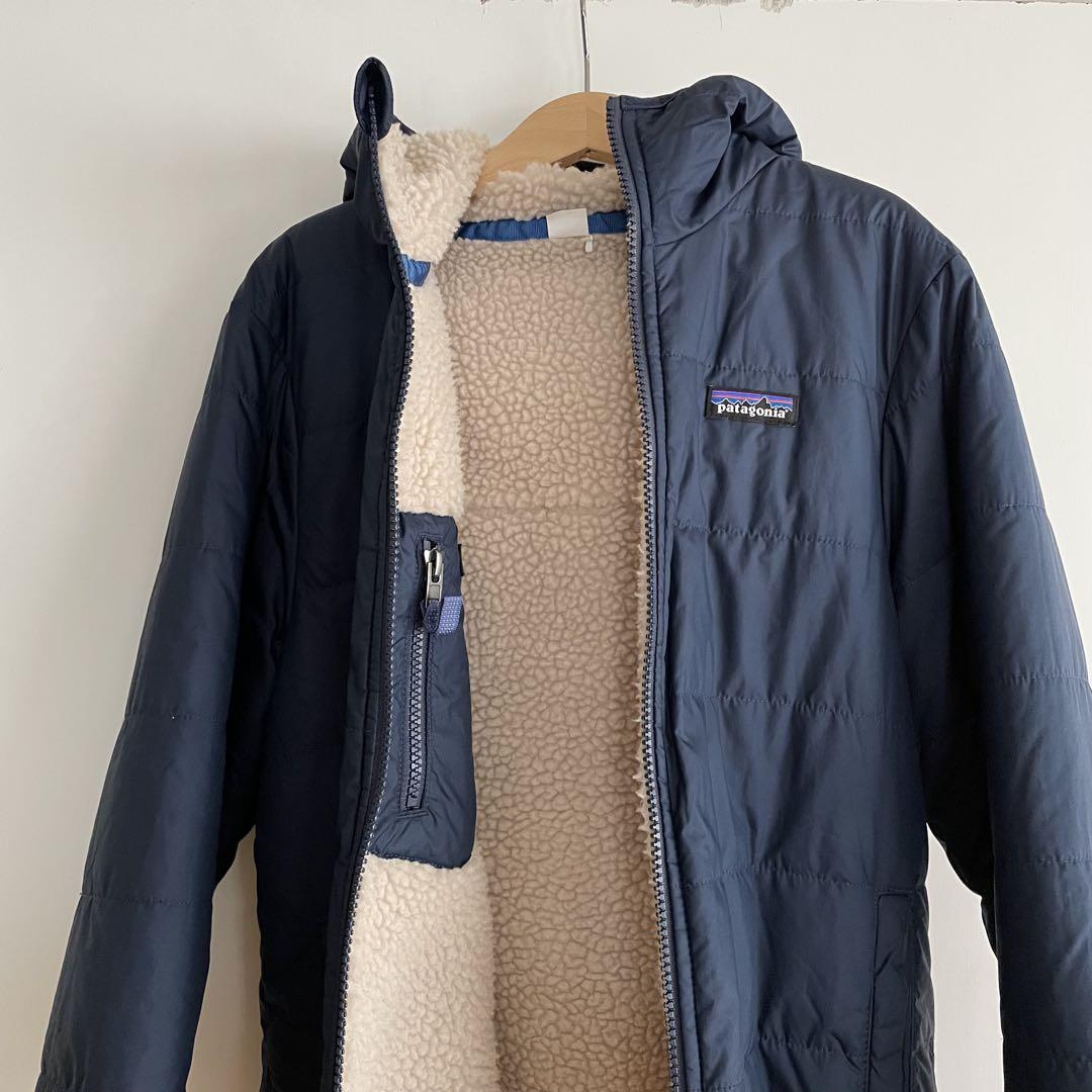 Patagonia ジャケット 3T ネイビー Patagonia ネイビージャケット リバーシブル キッズサイズM