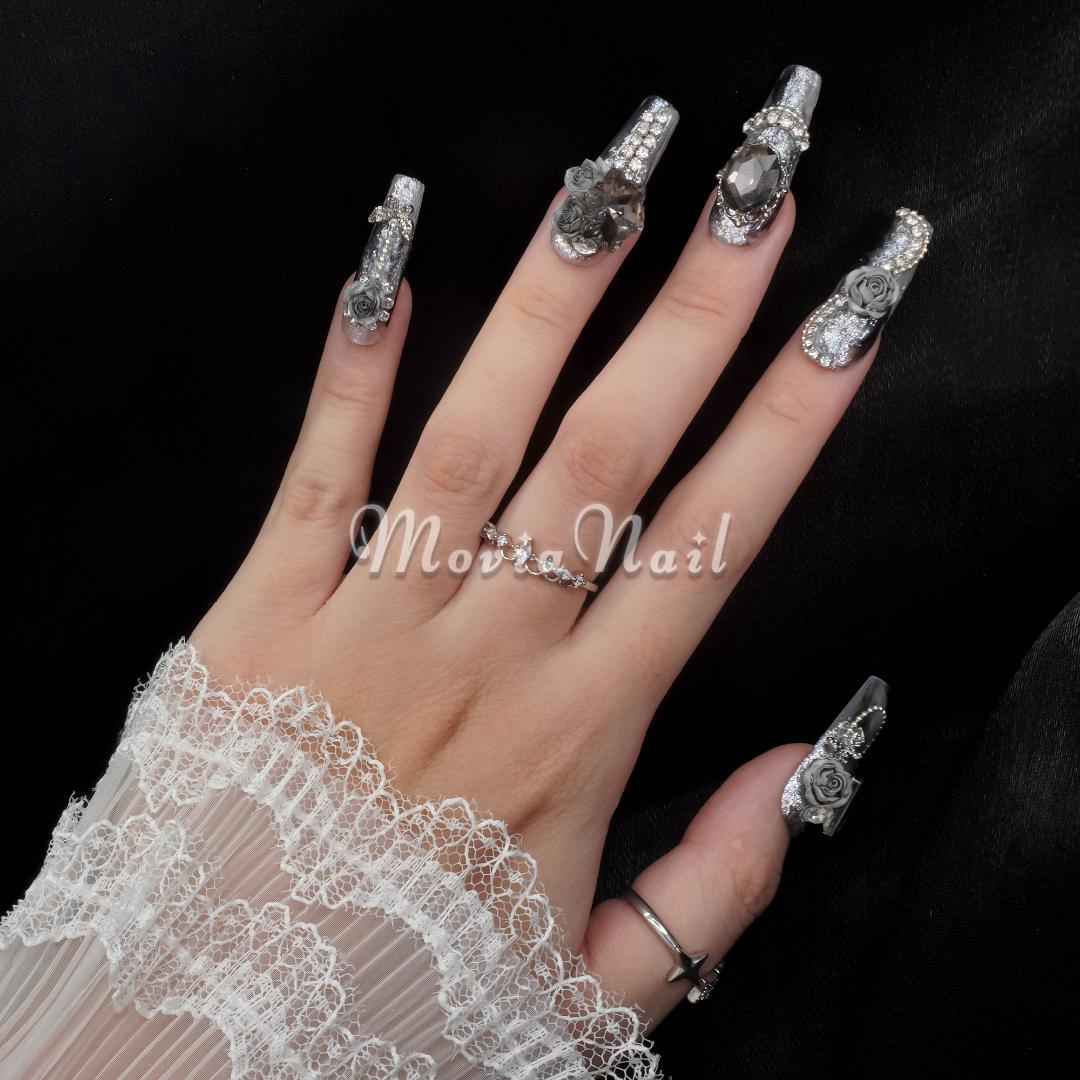 シルバー106X⋈黒地雷系y2kゴシックギャルゴテゴテハロウィン