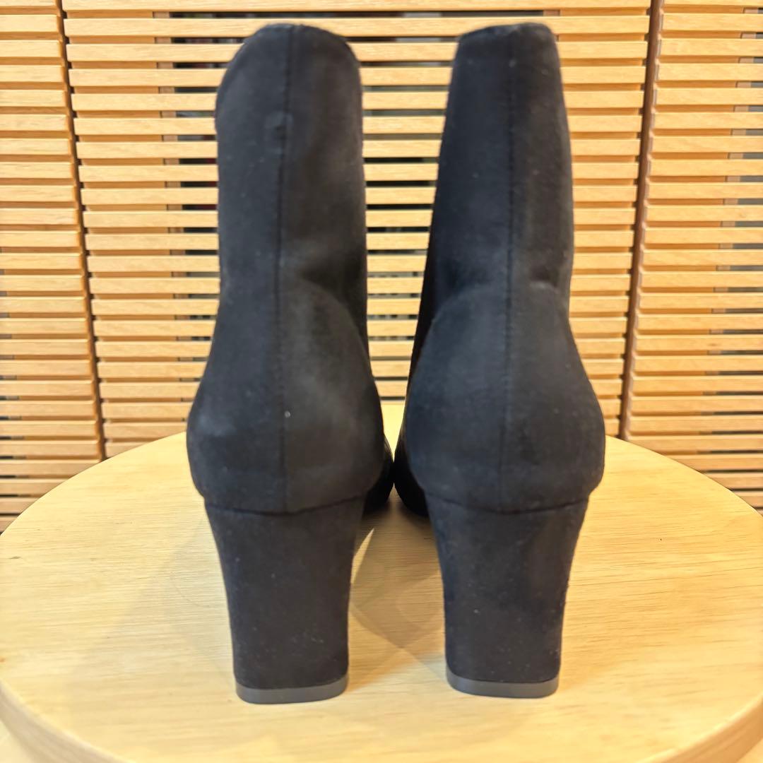 超美品 SNIDEL スナイデル オープントゥスリットブーティ ブラックM