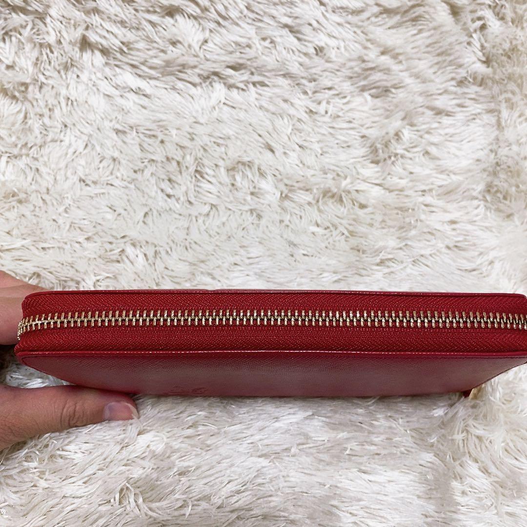 サマンサタバサ　ミニーマウス　コレクション　長財布　牛革　レッド　型押し　希少