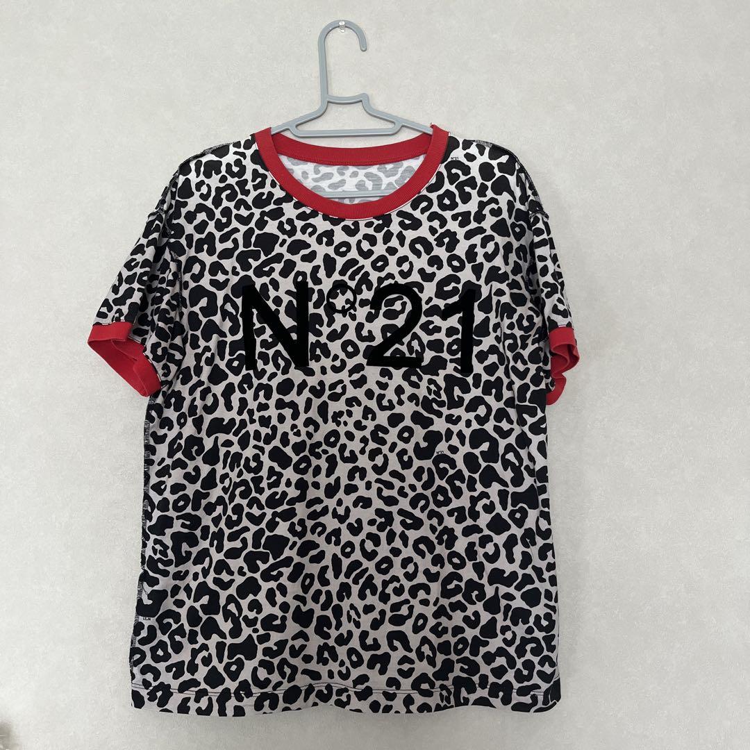 N°21 プリントTシャツ　レオパード　豹柄　赤　ビッグT