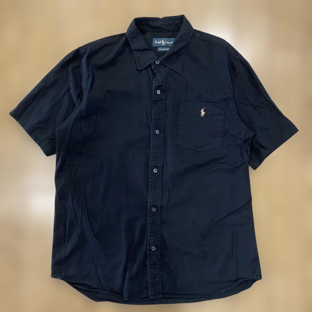 ディズニープリンセスのベビーグッズも大集合 RALPH LAUREN 半袖シャツ 刺繍ロゴ 古着 黒 Lサイズ - メルカリ トップス