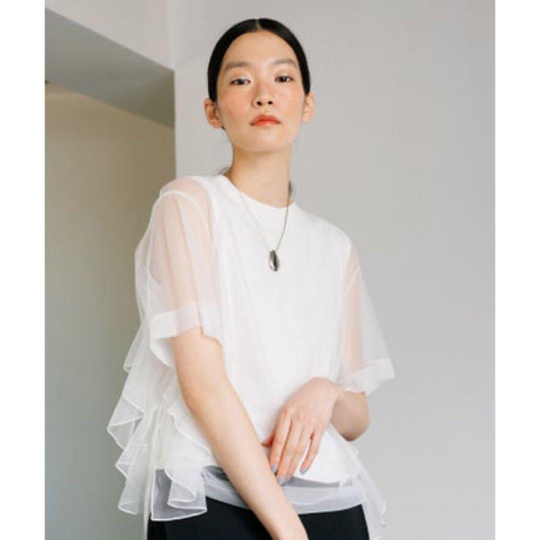 ⭐︎新品タグ付き⭐︎ADAM ET ROPE' FEMME ギャザーチュールトップス