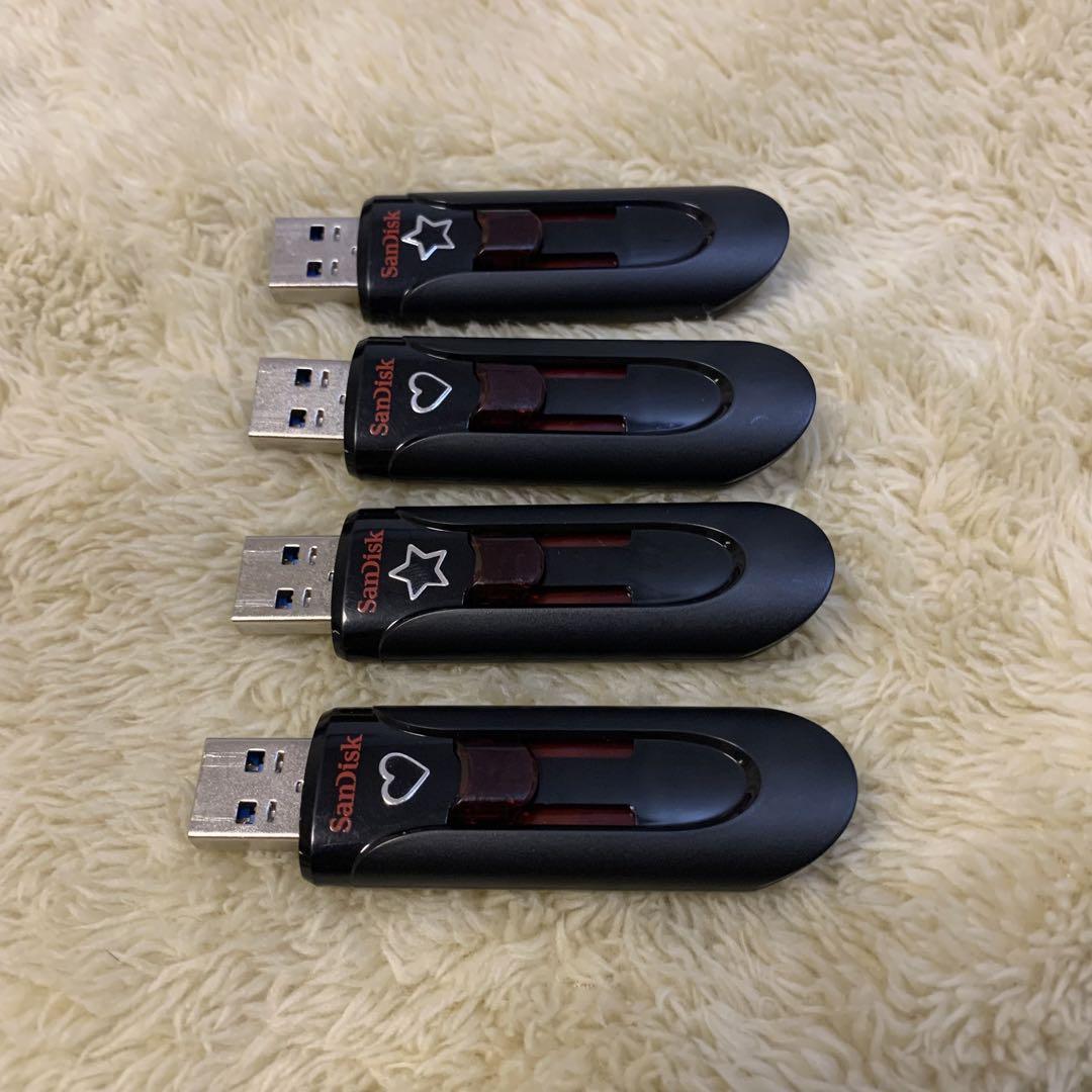 スレ傷&使用感あり SanDisk USBメモリ 32GB 4本セット 6,336円