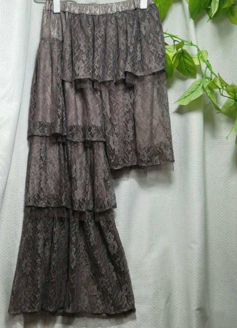 LA BELLE ETUDE J1U 総レースアシンメトリーティアードパンツ