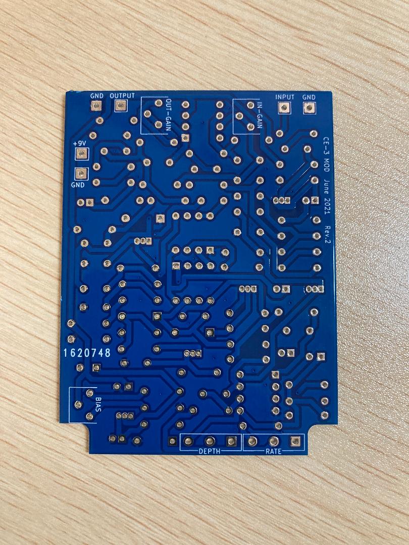 BBDアナログコーラス(BOSS CE-3 モディファイ)制作用プリント基板