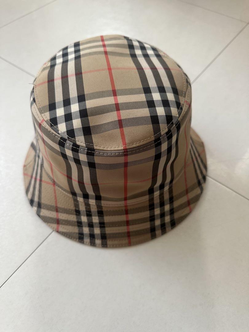 美品　バーバリー　ロンドン　チェック柄バケットハット　 Lサイズ ○ BURBERRY バーバリー ロンドン ノバチェック柄 バケット