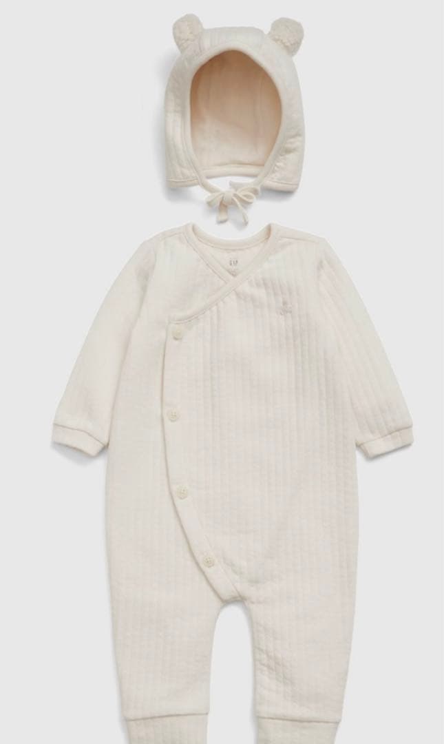 新品未使用！ベビーGAP 耳付き帽子とロンパースセット