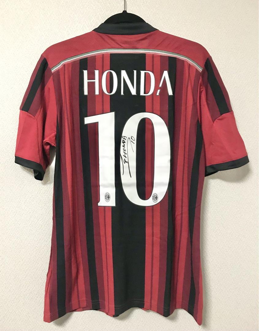 NECO／W様専用　新品 ACミラン10 本田圭佑選手直筆サイン入りユニフォーム
