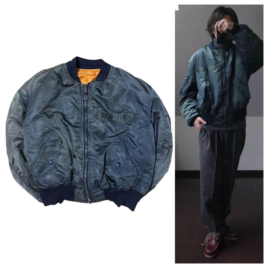 AVIREXMA1U.S.AIRFORCEナイロンフライトジャケットUSA製