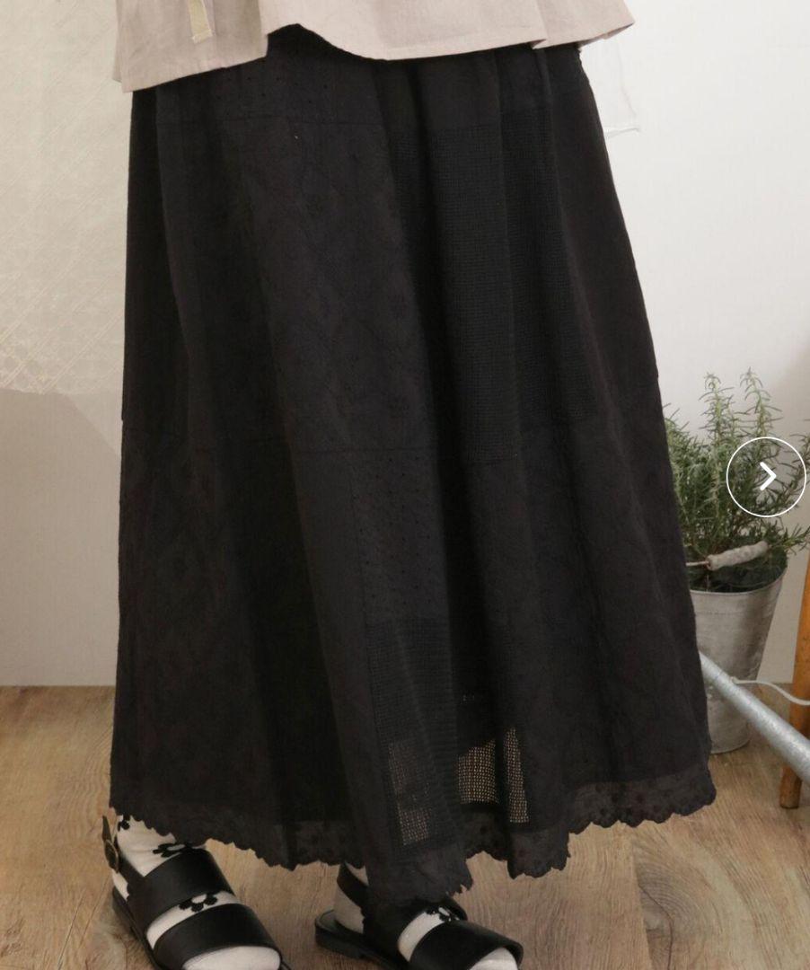 タグ付き新品 パッチワークメッシュレーススカート