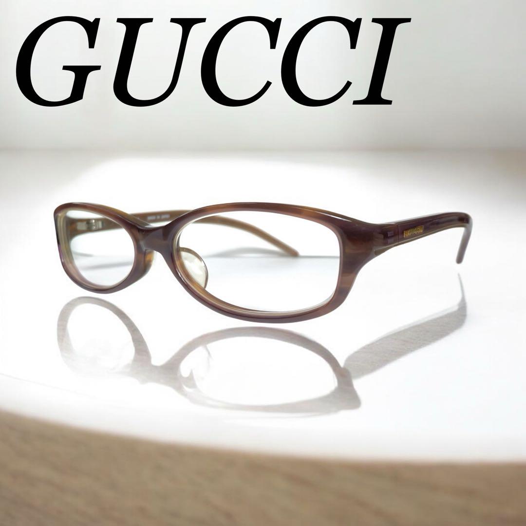 GUCCI グッチ　メガネ　GG-9025J 日本製　ブラウン系　度入り