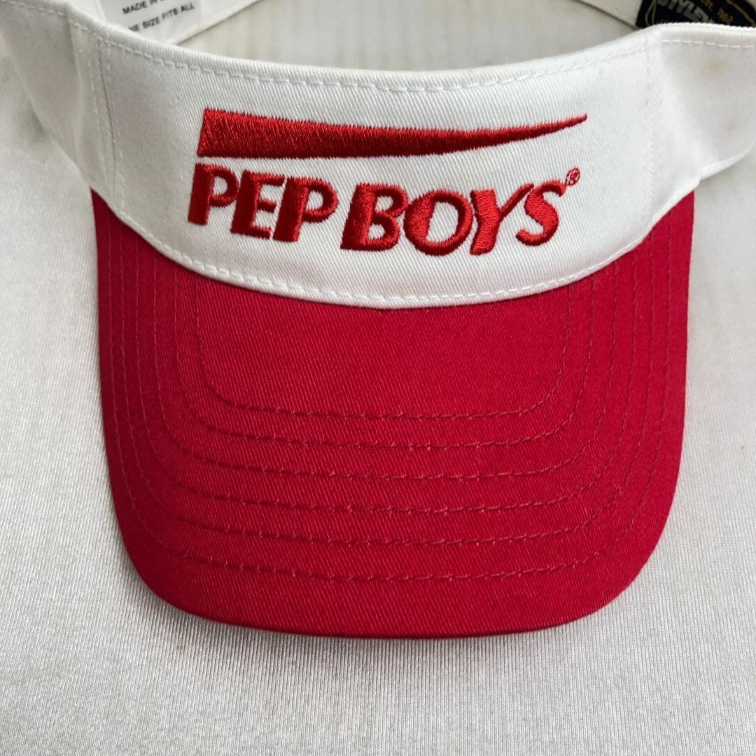 미국 구매품 캡 선 바이저회 PEP BOYS 자전거점 흰색