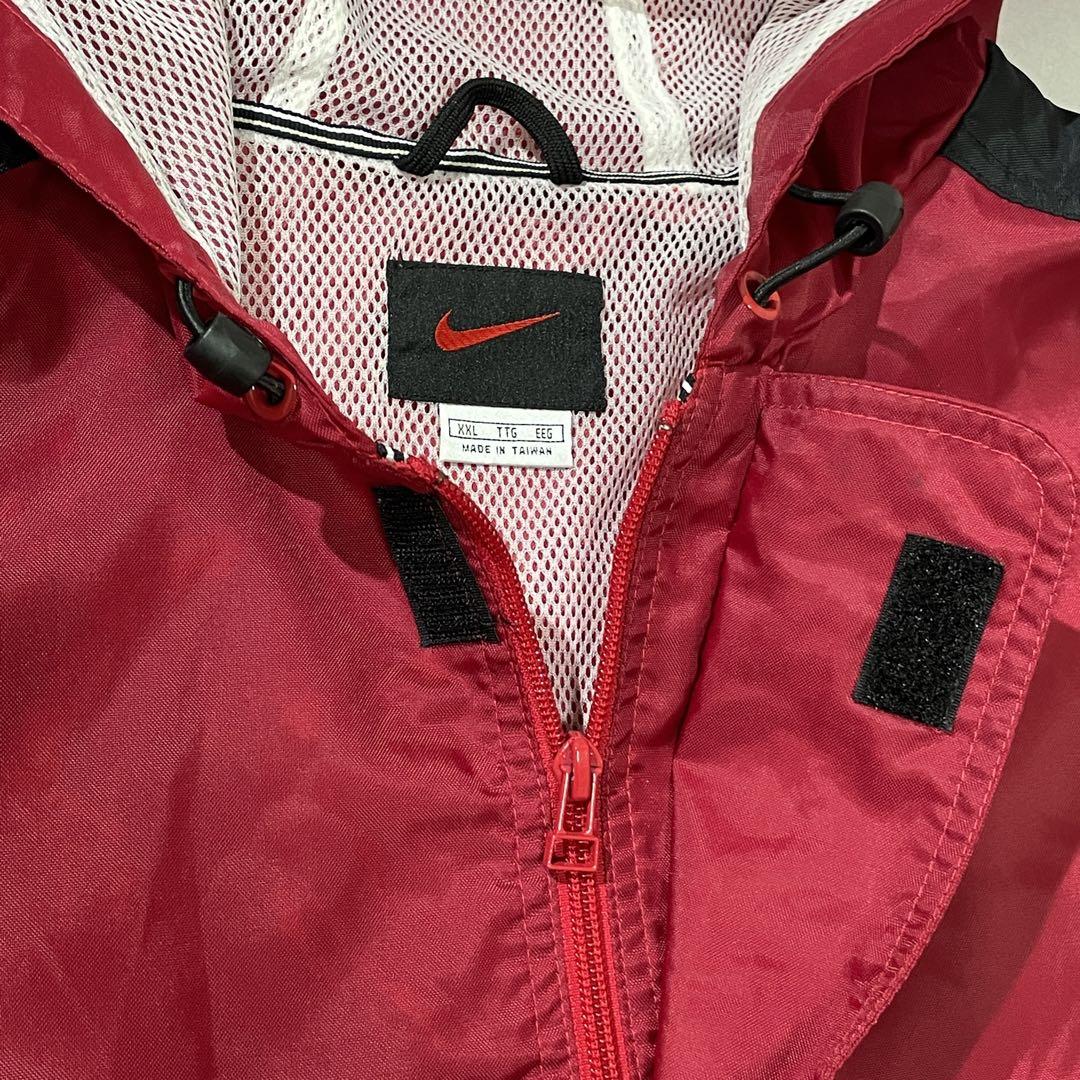 90s old nike ナイロンジャケット　ハーフジップ　フード　アノラック